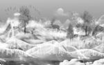 最新简约山水画 tif分层
