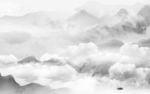 灰色 简约山水画 tif分层