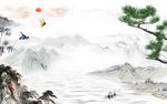 酒店新款山水画 tif分层