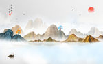 现代山水画高档画 TIF分层