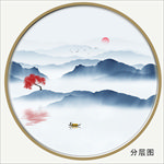 圆形国画山水