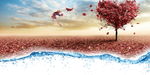 落花有意流水无情 背景画