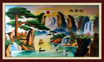 壁画 迎客松