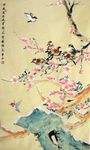 花鸟梅花壁画