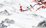 爵士白唯美山水画 tif分层