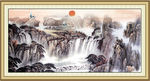 客厅背景 国画山水