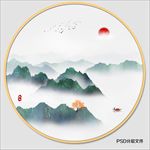 圆形山水画