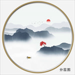 圆形山水装饰画