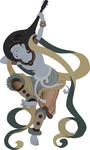 敦煌壁画飞天反弹琵琶矢量图