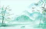 烟雨江南背景墙