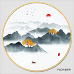 圆形山水画