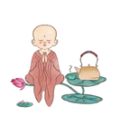 禅意荷花小和尚
