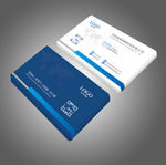 蓝色企业公司名片卡片设计模板