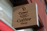 咖啡店门头招牌LOGO样机贴图