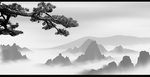 水墨山