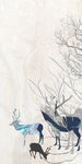 高清 麋鹿玄关画 TIF分层