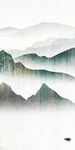 山水现代风玄关画 TIF分层
