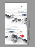 中式水墨壁画