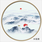圆形水墨画