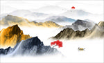 水墨山水背景墙