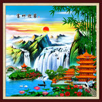 壁画 富竹迎客