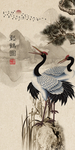 中国风松鹤图装饰画