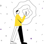 创意极简扁平人物场景插画设计