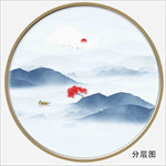 圆形山水画