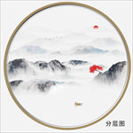 圆形山水图