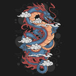 龙 素描 线条 国潮 插画