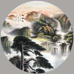 迎客松国画迎客松