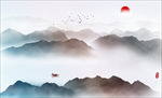水墨山