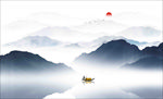 水墨山水背景墙