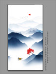 山水水墨挂画 玄关山水壁画