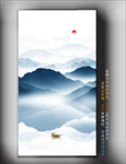意境山水玄关装饰画