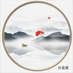 圆形山水画