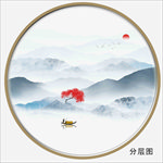 圆形山水