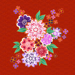 灿烂鲜艳花纹贴片图