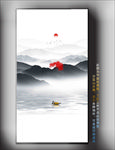隔断水墨画 玄关山水