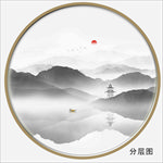 圆形山水图 山水
