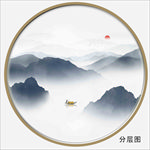 远山 圆形山水