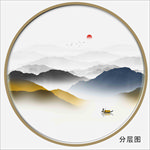 圆形山水画