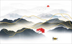 线条山水画