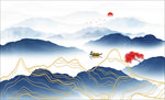线条山 金线山 线条装饰画