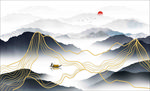 水墨金山 山水线条