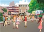 手绘城市商场   设计封面下载
