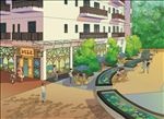 手绘学校美景   画册封面素材
