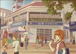 手绘城市美景   设计印刷素材
