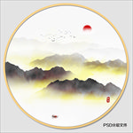圆形山水画