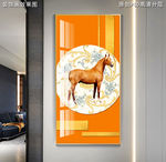 爱马仕时尚风现代艺术玄关画